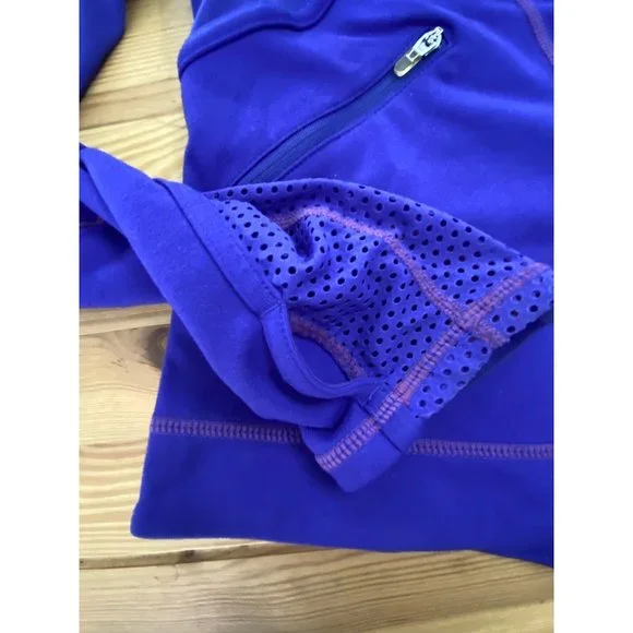 Zella Double Mesh Workout Track Jacket Purple size XL Slimming Cooling - Picture 11 of 16